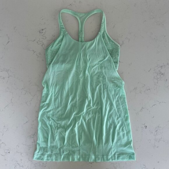 Lululemon Practice Freely Tank Top Polka Dot Mint Green + White Sz 6 - Picture 1 of 10